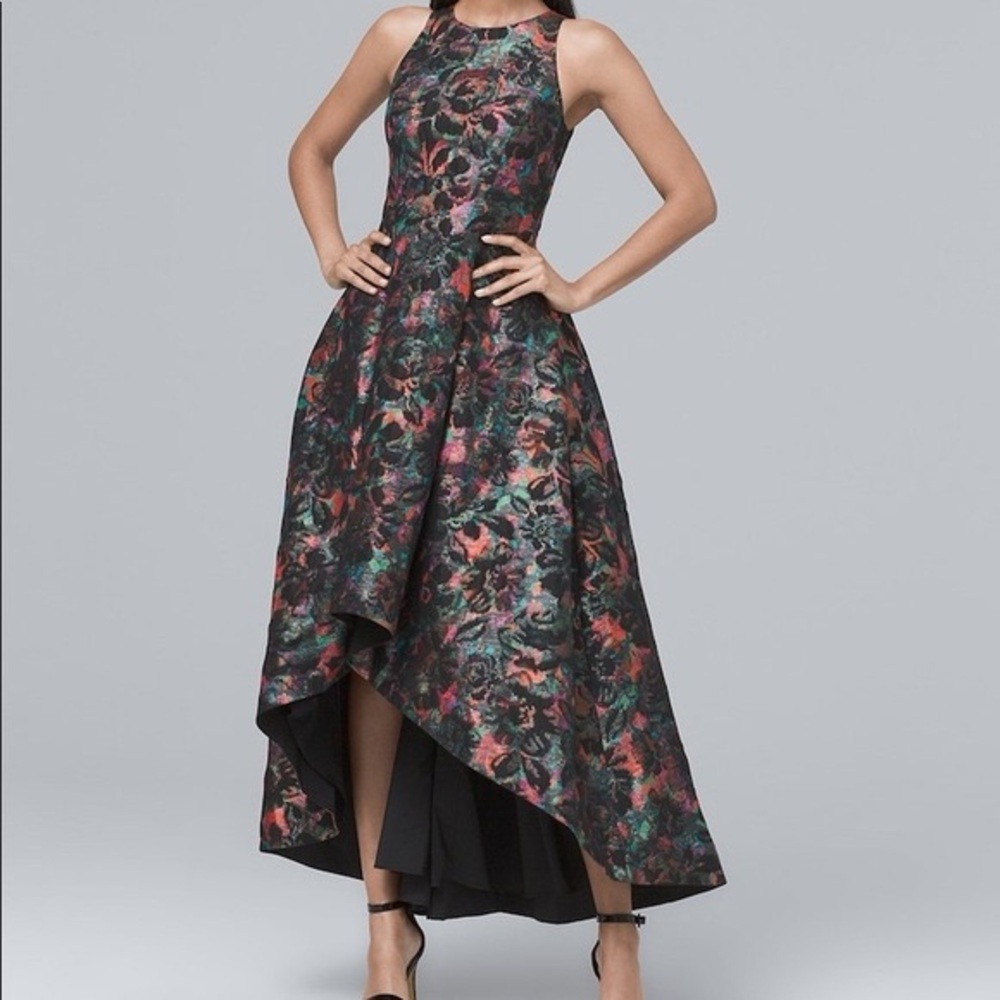 Multicolor floral jacquard high low dress - Picture 1 of 13
